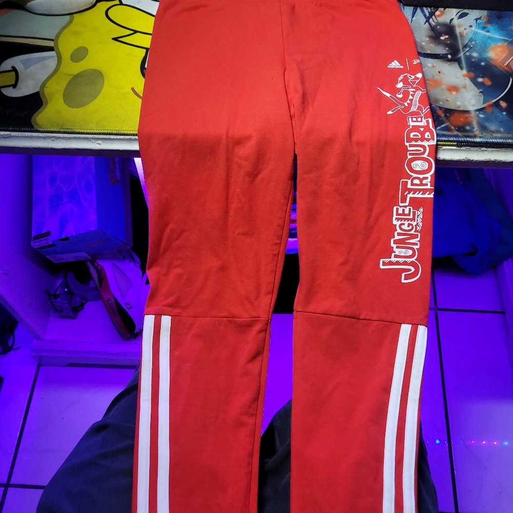 Disney x Adidas jungle book red leggings pants sweats size small bnwt